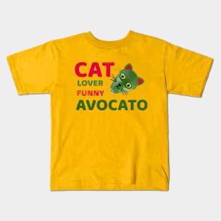 Cat Lover Funny Avocato Kids T-Shirt